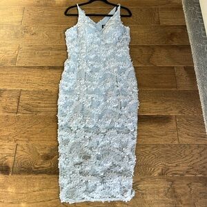 XSCAPE Size 12 Midi Dress Light Blue